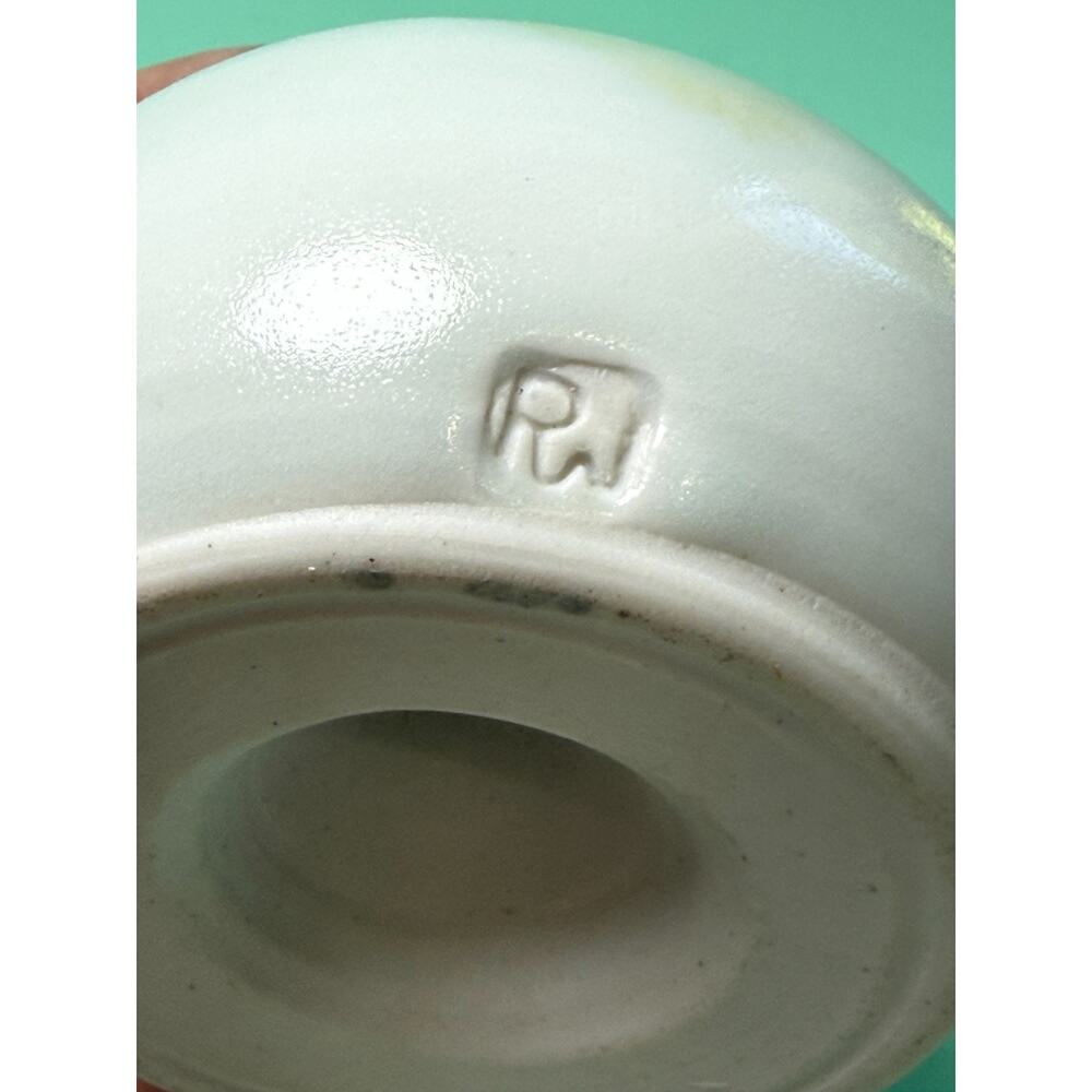 Finely Crafted Art Studio Pottery Ceramic Paperweight Signed RW Spotted Blue - Picture 5 of 6